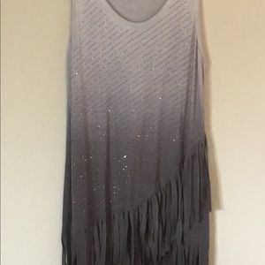 Vocal Ombré Grey Tones with Fringe Size L